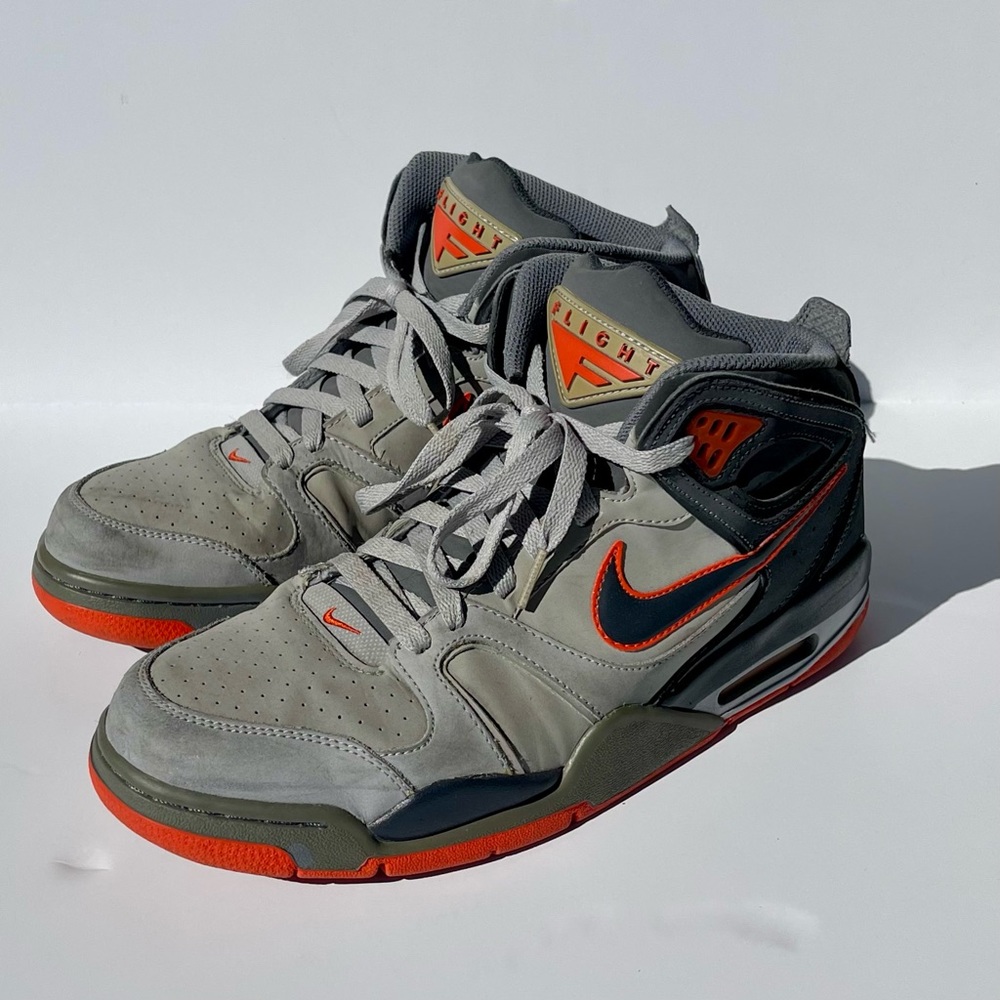 Rare Nike Air Flight Falcon Wolf Orange Grey Size 10